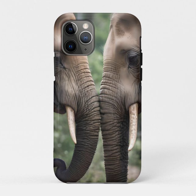 "Trunk to Trunk: A Gentle Elephant Embrace"  Case-Mate iPhone Case (Back)