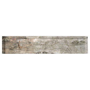 Trunk tree bark pattern nameplate
