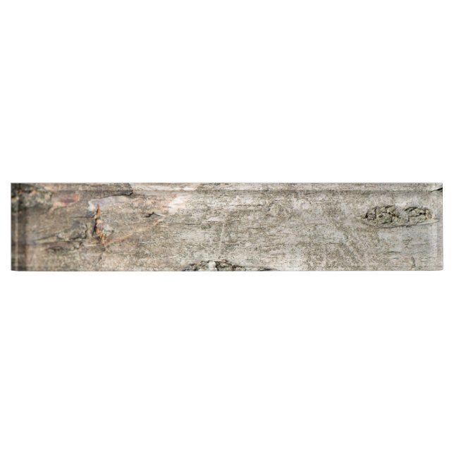 Trunk tree bark pattern nameplate (Front)