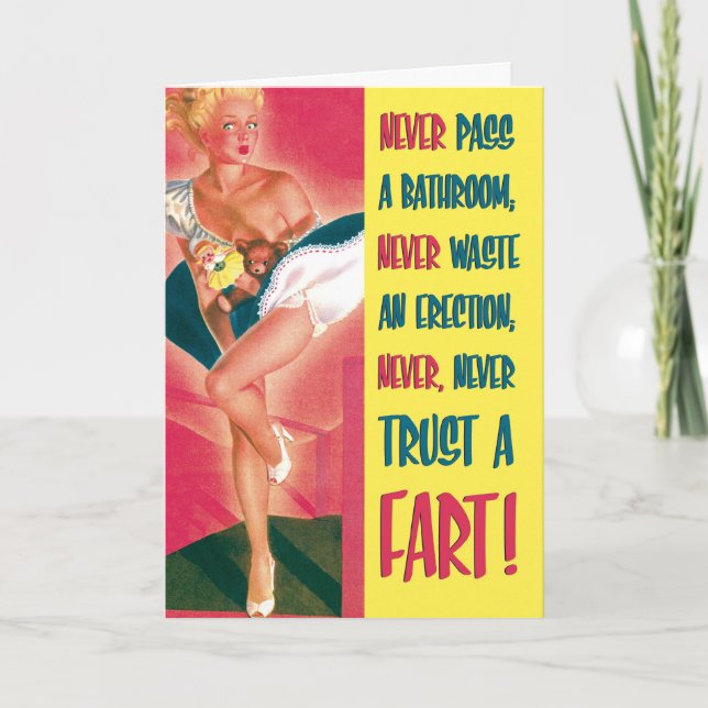 Trust A Fart Funny Birthday Card (Front)
