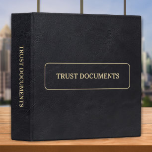 Trust Documents - Black Faux Leather  Binder