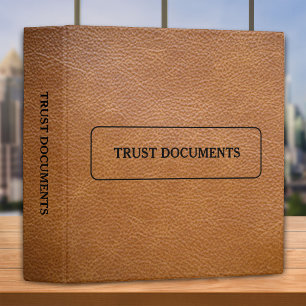 Trust Documents - Brown Faux Leather  Binder