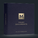 Trust Documents Leather Print Blue Gold Binder<br><div class="desc">Designed for Estate Planners and Law and Legal firms. This binder is ideal for organizing your client's trust documents.</div>