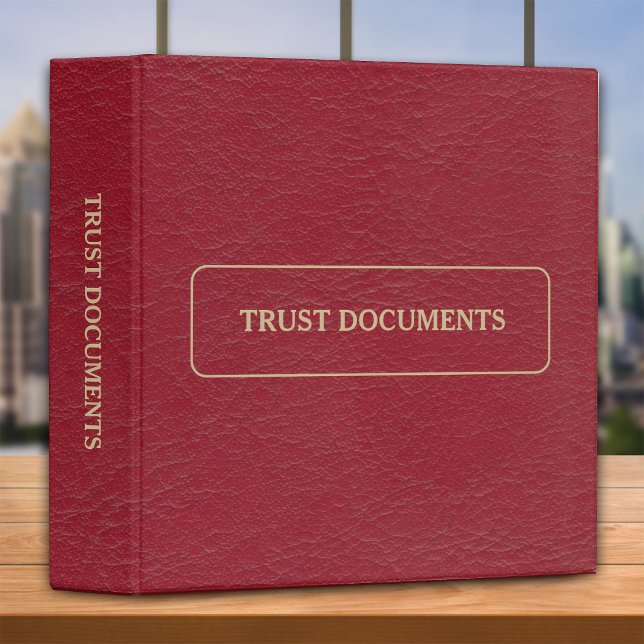 Trust Documents - Red Faux Leather  Binder (Creator Uploaded)