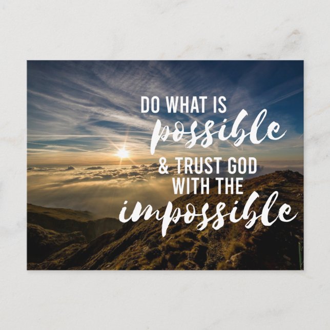 Trust God Inspiring Christian Postcard (Front)