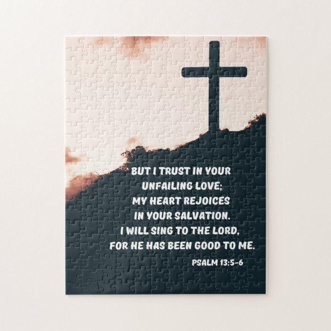 Trust God Psalm 13:5-6 Bible Verse Christian Jigsaw Puzzle (Vertical)