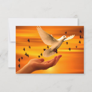 Trust God with Dove in Hand Thank You Card