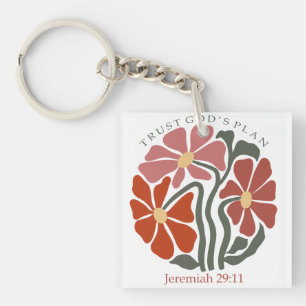 Trust gods plan Bible Verse Wildflower Keychain