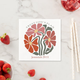 Trust gods plan Bible Verse Wildflower  Napkin