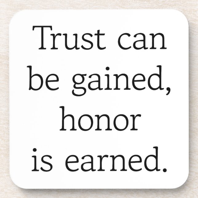 Trust & Honour Hard Plastic Coaster (Front)