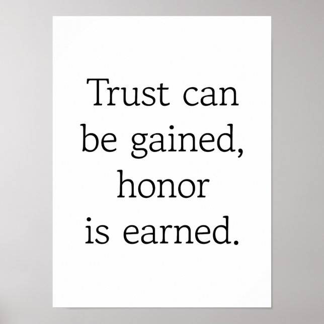 Trust & Honour Poster (Front)