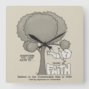 Trust in Faith Square Wall Clock