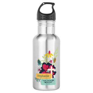 Trust in God Colourful Bold Abstract Floral 532 Ml Water Bottle