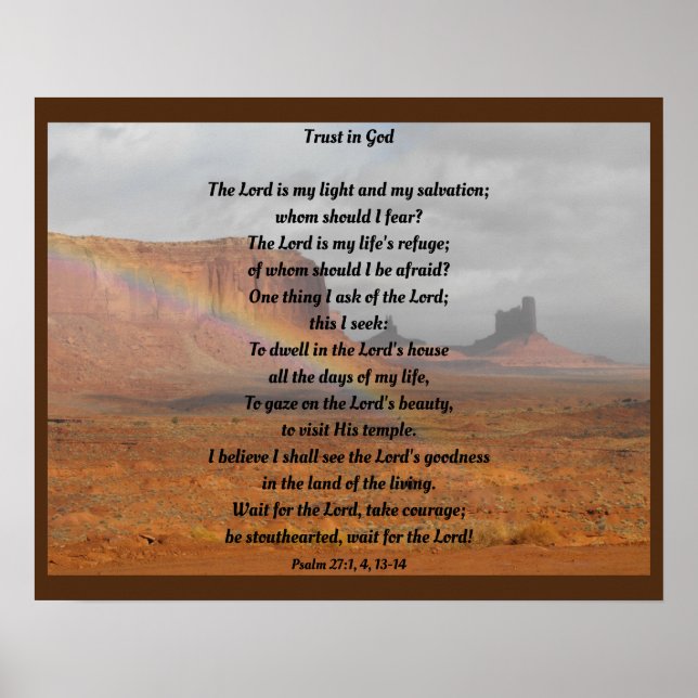Trust In God Psalm 27 Poster  (Front)