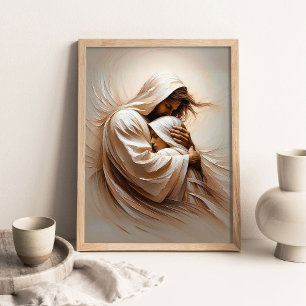Trust in Him, Christian Art, Jesus Christ and Girl Poster