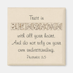 Trust in Jehovah...Scripture Magnet~Gold Magnet