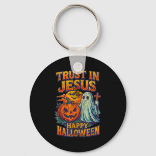 Trust In Jesus Cute Christian Vintage Halloween 90 Keychain