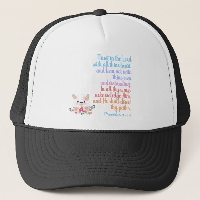 Trust in the Lord Bible Verse Trucker Hat (Front)