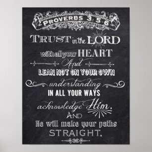 Trust In The Lord Chalkboard Digital Art Poster