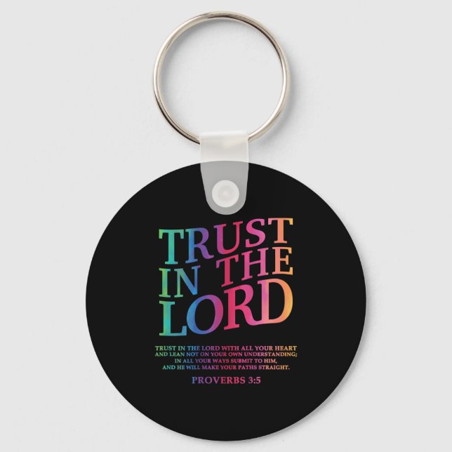 Trust In The Lord Christian Jesus God Sister Broth Keychain (Front)