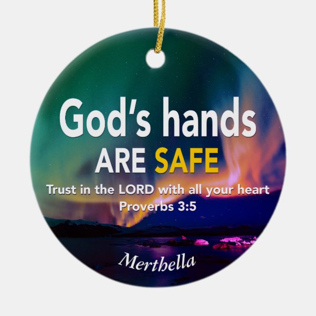TRUST IN THE LORD Christian Prayer Ceramic Ornament (Front)