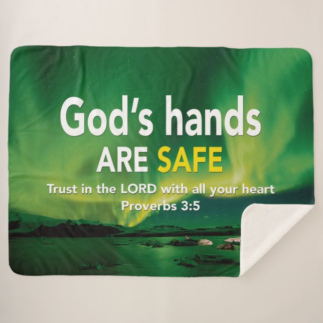 TRUST IN THE LORD Christian Sherpa Blanket (Front (Horizontal))