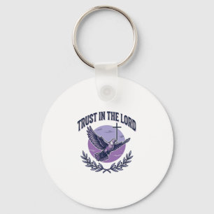 Trust in the Lord Dove Christian T-Shirt Design_1 Keychain