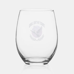 Trust in the Lord Dove Christian T-Shirt Design_1 Stemless Wine Glass