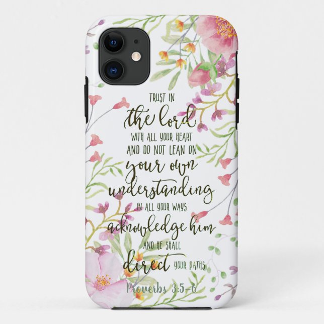 Trust in the Lord floral Case-Mate iPhone Case (Back)