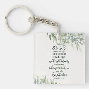 Trust in the Lord floral Keychain