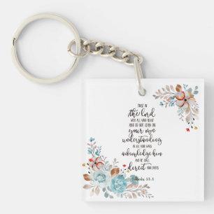 Trust in the Lord floral Keychain