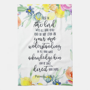 Trust in the Lord floral Kitchen Towel