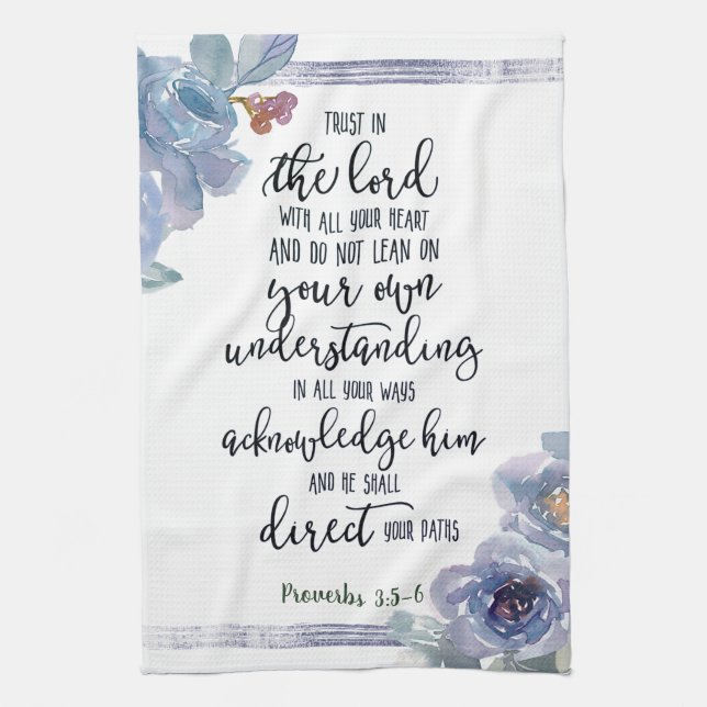 Trust in the Lord floral  Kitchen Towel (Vertical)