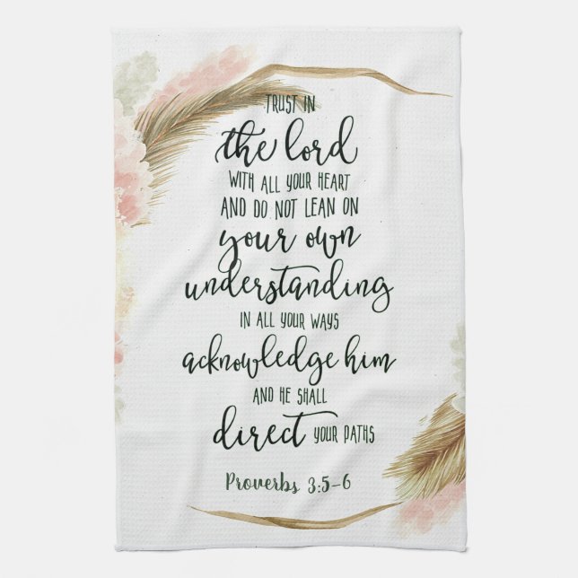 Trust in the Lord floral   Kitchen Towel (Vertical)