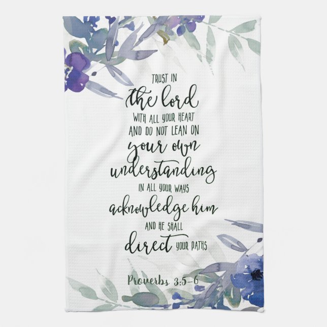 Trust in the Lord floral   Kitchen Towel (Vertical)