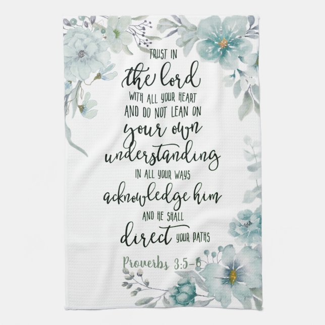 Trust in the Lord floral   Kitchen Towel (Vertical)