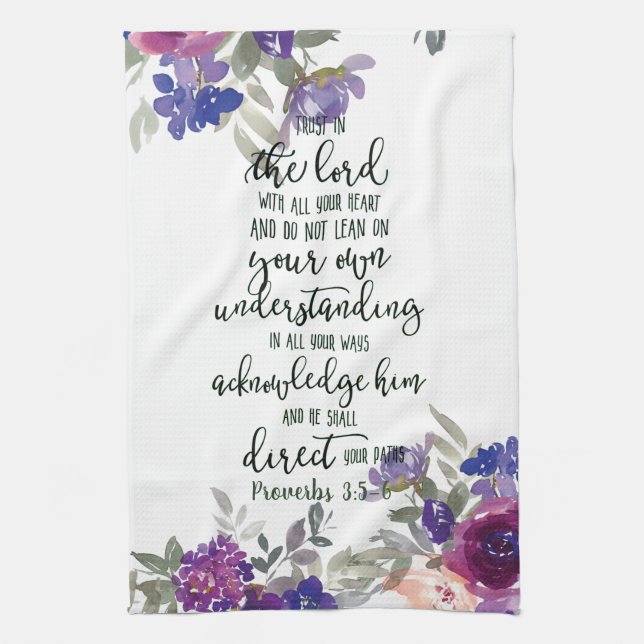 Trust in the Lord floral   Kitchen Towel (Vertical)