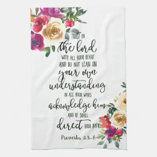 Trust in the Lord floral   Kitchen Towel