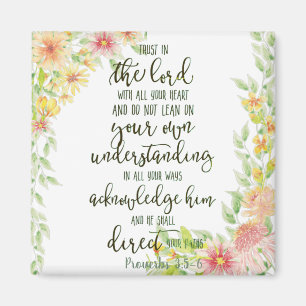 Trust in the Lord floral Magnet