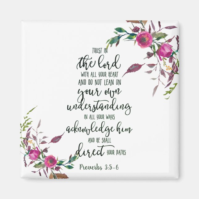Trust in the Lord floral   Magnet (Front)
