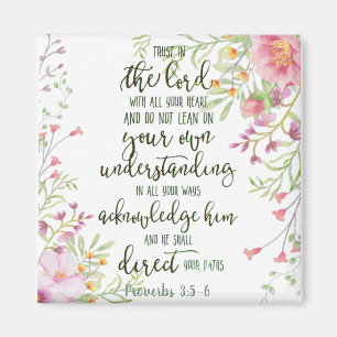 Trust in the Lord floral Magnet