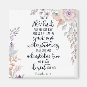 Trust in the Lord floral Magnet