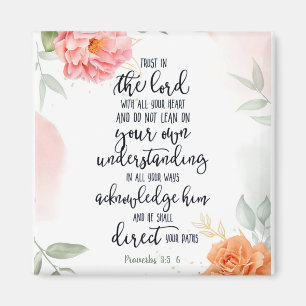 Trust in the Lord floral Magnet