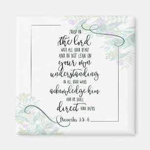 Trust in the Lord floral Magnet