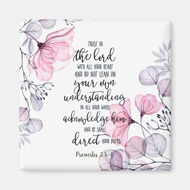 Trust in the Lord floral   Magnet (Front)