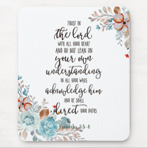 Trust in the Lord floral Mouse Pad