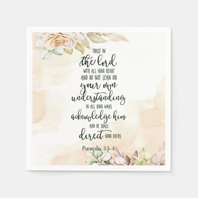 Trust in the Lord floral   Napkin (Front)