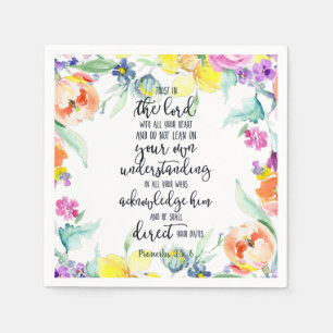 Trust in the Lord floral   Napkin
