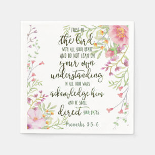Trust in the Lord floral  Napkin