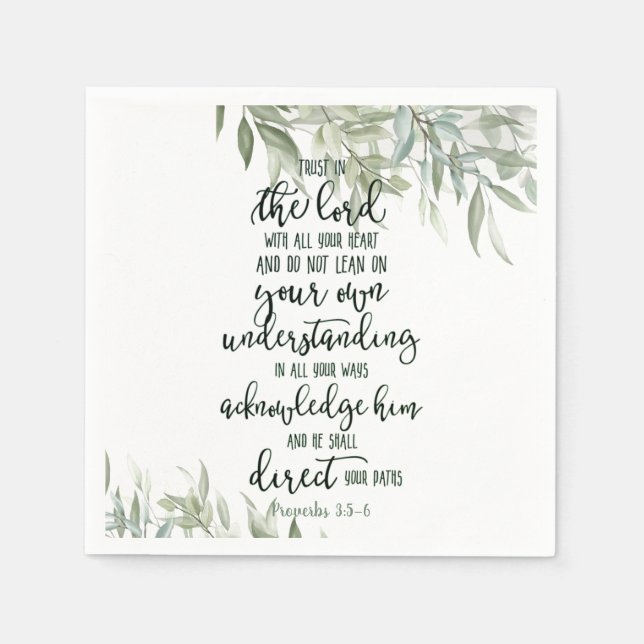 Trust in the Lord floral  Napkin (Front)